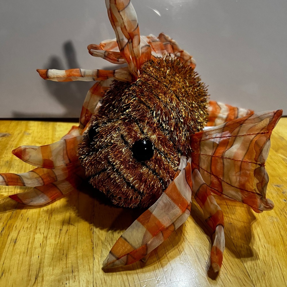 Ganz Small Lionfish Plush Orange Gold Metallic Tinsel Organza HM355